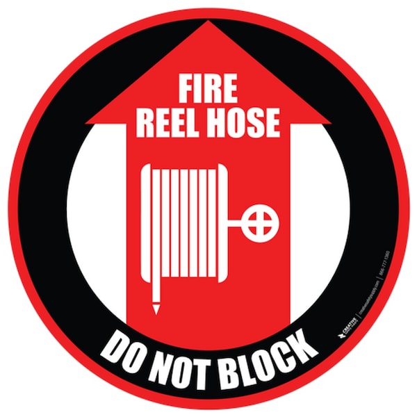 Fire Reel Hose Do Not Block 16in Diameter Non Slip Floor Sign